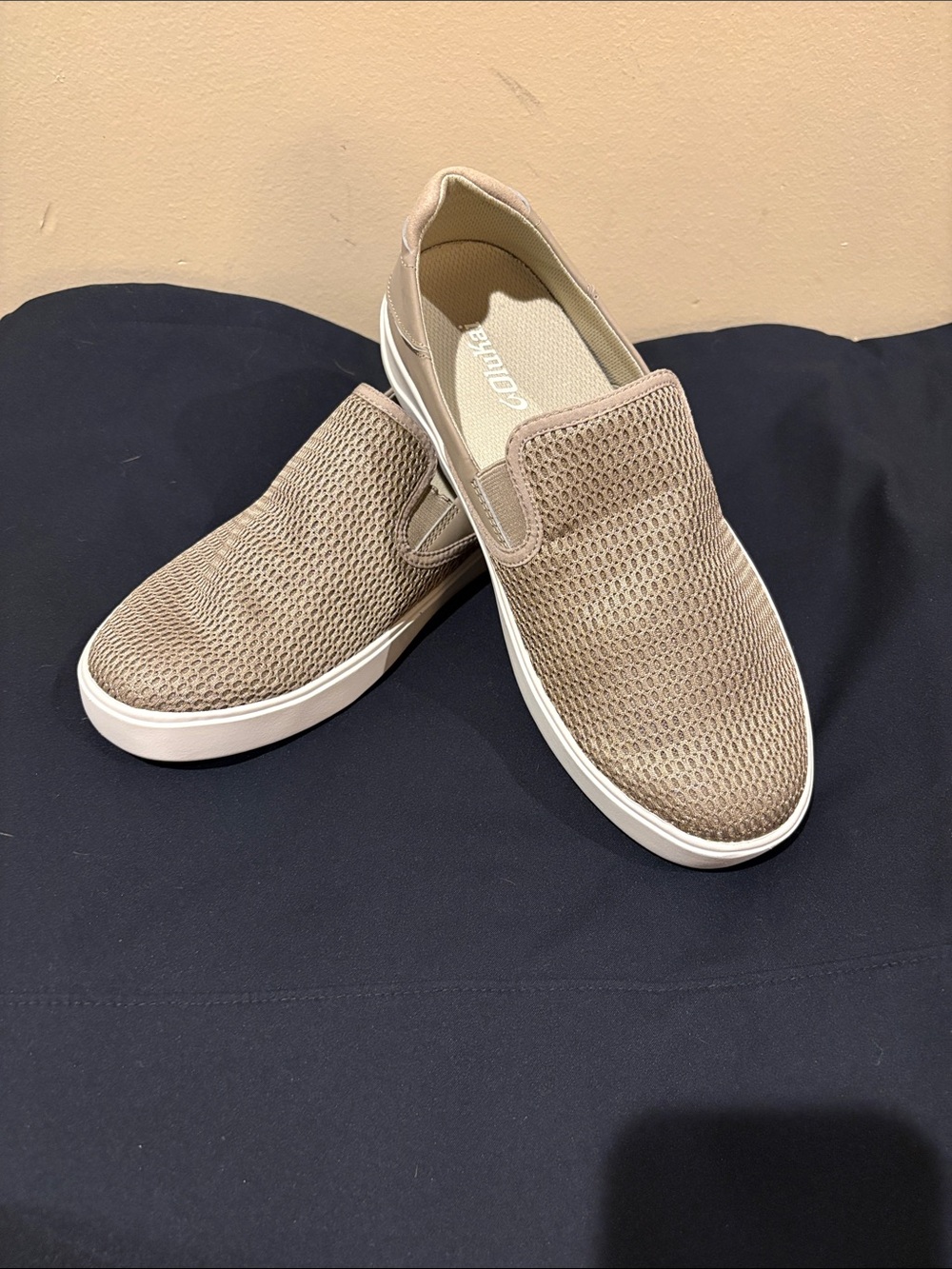 OluKai Men's Slip-On Mesh Loafers - Taupe